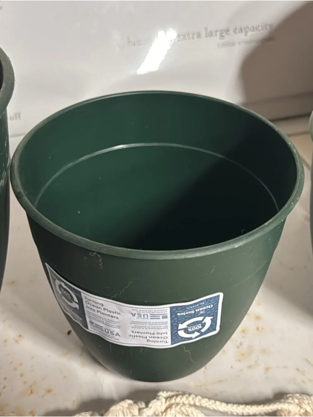 Source Unknown Dark Green Plastic Plant Pots - Set of 2